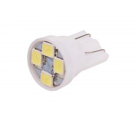 Автолампа диод SKYWAY T10*W5W* 12V 4 SMD Блистер без цоколя 1-конт Белая компл. 2 шт. Габариты, S08201340 