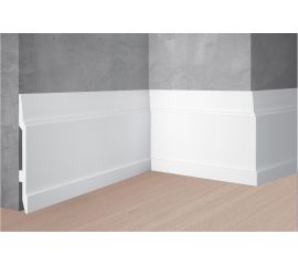 Напольный плинтус Stenopol ударопрочный влагостойкий под покраску 150х17х2000 мм C7104 