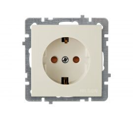 Розетка Nilson 1-местн. СУ с заз. конт. с защитной шторкой, TOURAN-ALEGRA-THOR, кремовый 24120419 