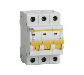Автоматический модульный выключатель IEK, 3 полюса, B, 40А, ВА47-29, 4.5кА, ИЭК MVA20-3-040-B 