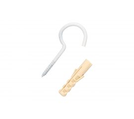 Крюк-шуруп ЕВРОПАРТНЕР белый d3,1хL25 мм 4 шт. 13 6295 1 