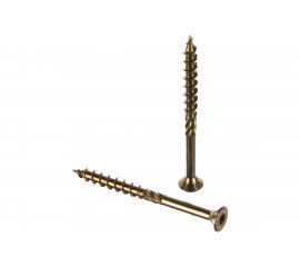 Шуруп Rusconnect CS 08100 с/нарез. д/дерева, потай 8х100 100 шт. Желтый цинк 310810 