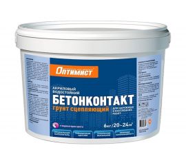 Сцепляющая грунтовка Оптимист Бетонконтакт G109 для наружных и внутренних работ, 6 кг OPG031 