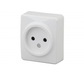 Розетка ЭРА 11-2201-01 2P, 16A-250В, IP20, ОУ, Эксперт, белый Б0031551 