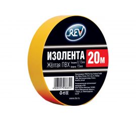 Изолента REV ПВХ 0,13х15мм желтая 20м DIY 28684 4 