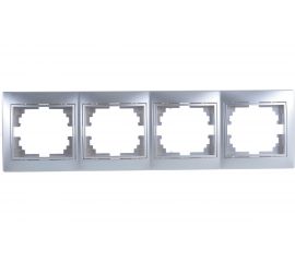 Горизонтальная рамка Intro 150403 на 4 поста, СУ, Plano, алюминий Б0030102 