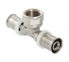 Тройник пресс с переходом на внутреннюю резьбу 20х1/2х20 Valtec VTm.232.N.200420 
