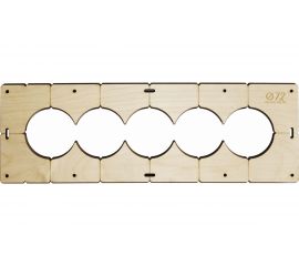 Шаблон для сверления подрозетников на 5 отверстий диаметром 72 мм, толщина фанеры 8 мм РОТОР 5shablon72 