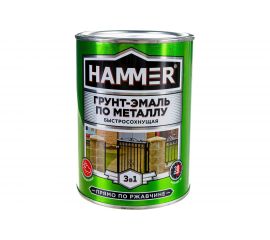 Грунт-эмаль по металлу HAMMER 3в1 б/с синяя 0,9 кг ЭК000116573 