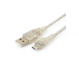 Кабель Cablexpert USB 2.0 Pro, AM/microBM, 18м, экран прозрачный CCP-mUSB2-AMBM-6-TR 