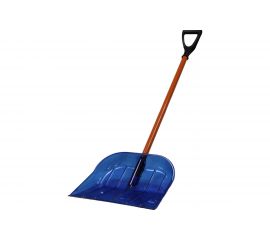 Снеговая лопата из поликарбоната CARBOLUX ПК-3 синяя с алюминиевым черенком и ручкой 33410 