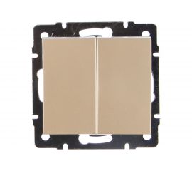 Двойной выключатель LEZARD RAIN жемчужно-белый перламутр 703-3088-101 