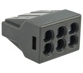 Экспресс-клемма с пастой REXANT 6-проводная до 2,5, серая 50 шт/уп 773-306 07-3060 