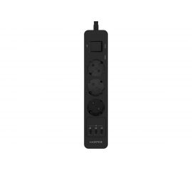 Удлинитель с USB зарядкой HARPER UCH-360 Black H00003011 