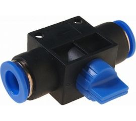 Фитинг для пластиковых трубок с краном (10x10 мм) ROCKFORCE RF-SHVFF10-10 