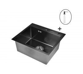 Кухонная мойка из нержавеющей стали WISENT 5044B с PVD покрытием, 50x44 см, с дозатором WS35044B/W405B/WGER010 