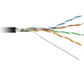 Кабель Hyperline FUTP4-C5E-S24-OUT-PE-BK-500 500 м витая пара, экранированная F/UTP, категория 5e 49110 