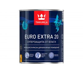 Моющаяся краска для влажных помещений TIKKURILA euro extra-20 база с 0,9 л 40597 