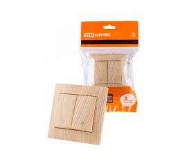 2-клавишный выключатель на 2 направления TDM 10А сосна Лама SQ1815-0307 