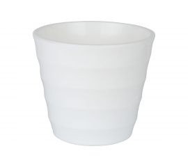Пластиковый горшок с вкладкой liveingreen Лаура белый, диам. 17 см, высота 15 см, 2.3 л ЛР17-10 