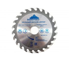 Диск пильный по дереву (180х22.23-20 мм; 24 зуба) Vertextools 180-24-22 