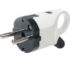 Угловая вилка duwi с ушком с заземлением белая 16А 250В 30467 8 