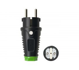 Кабельная вилка PCE 16A 220V 2P+E IP54 корпус черный, маркер зеленый 0511-shu 