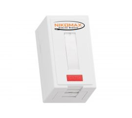 Настенная розетка NIKOMAX 1 порт, полный экран, со шторкой, белая NMC-WO1SD2-FT-ST-WT 