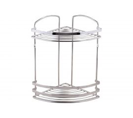 Полка в ванную TEKNO-TEL BK082SSM угловая, 2 яруса, нерж.сталь матовый 00-00002401 