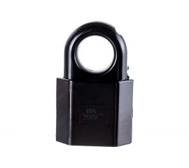 Кабельная розетка TDM 2П, 10А, 250B, под евровилку CEE 7/16, с защитными шторками, с кольцом, черная SQ1806-0192 