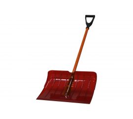 Снеговая лопата из поликарбоната CARBOLUX ПК-2 красная с алюминиевым черенком и ручкой 22210 