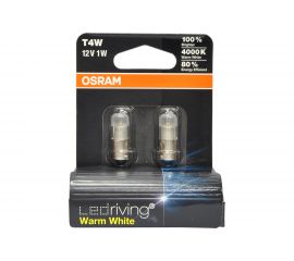 Автолампа OSRAM T4W BA9s LED WARM 4000K 2шт 12V, 1, 5 3850WW-02B 