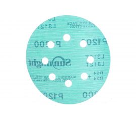 Круг шлифовальный FILM L312T+ (5 шт; 125 мм; на липучке; 8 отв; зелёный; P1200) SUNMIGHT 53221R 