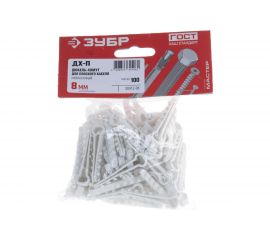 Дюбель-хомут для плоского кабеля Зубр ДХ-П, 8 мм, 100 шт, нейлоновый 30912-08 