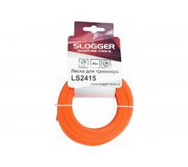 Леска LS2415 2.4 мм, 15 м, квадрат для триммера Slogger LS2415 