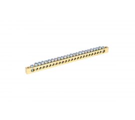 Шина IEK N-нулевая 8x12мм, 24/2, 24 группы, крепеж по краям, ИЭК YNN21-24-100 