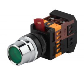 Кнопка ЭРА ABLF-22 зеленый, d22мм, неон/240В, 1з+1р, 10/400/3200 Б0045650 