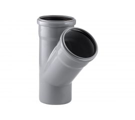 Канализационный тройник RTP D 110х110 мм, 45 град, серый 36575 