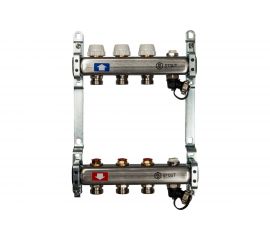 Коллектор из нержавеющей стали без расходомеров, с клапаном выпуска воздуха и сливом STOUT 3 выхода SMS-0932-000003 