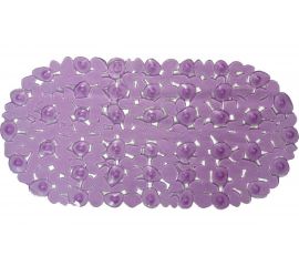 Коврик ПВХ для ванной Рыжий кот Камешки сиреневый 008623 