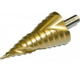 Сверло ступенчатое спиральное по металлу (4-38 мм; 13 ступеней; TiN) SKRAB 30188 