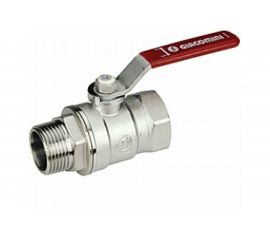 Шаровой кран Giacomini R254DL 3/4"", внутренняя/наружная, ручка-рычаг красный, хромированный R254LX004 