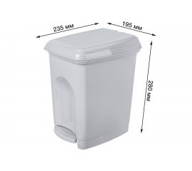 Педальный контейнер для мусора Бытпласт 7л светло-серый 431202630 