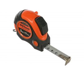 Рулетка обрезиненный корпус 5мх19мм с автостопом AV Steel AV-971750 