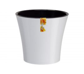 Горшок SANTINO АРТЕ 0.6 л, 11х9.7 см, белый/черный 049087 