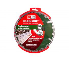 Диск отрезной алмазный сухой рез ГЛУБОКОРЕЗ 230х22.23 мм Hardcore 185230 