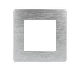 Рамка для розеток и выключателей ЭРА Серия 12 12510103 на 1 пост, Сатин, алюминий Б0052501 