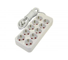 Удлинитель AY-KA 10-местная, 2м. 16А 250В с заземлением, шторки, белый 7701002 