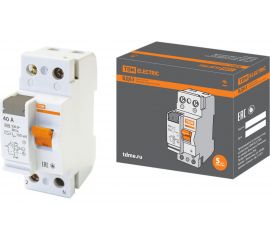 Устройство защитного отключения TDM УЗО ВД63 2Р, 40А, 100мА, электронное SQ0220-0019 