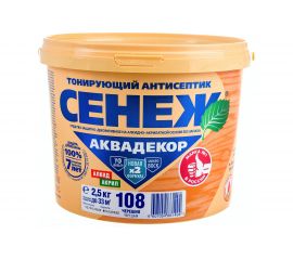 Антисептик для дерева СЕНЕЖ АКВАДЕКОР Х2-108 черешня, 2.5 кг 11056 